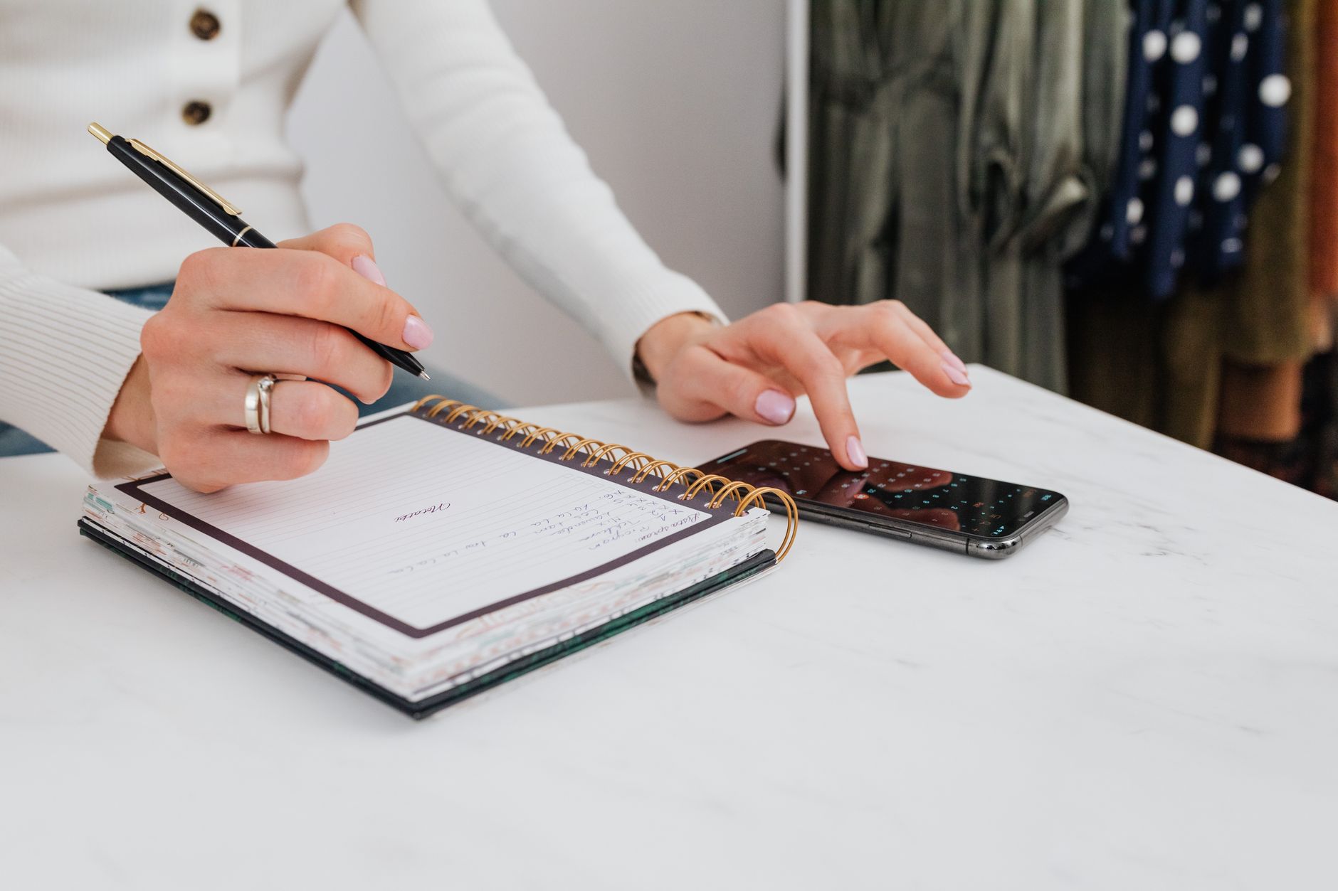 Person organizing tasks on mobile app