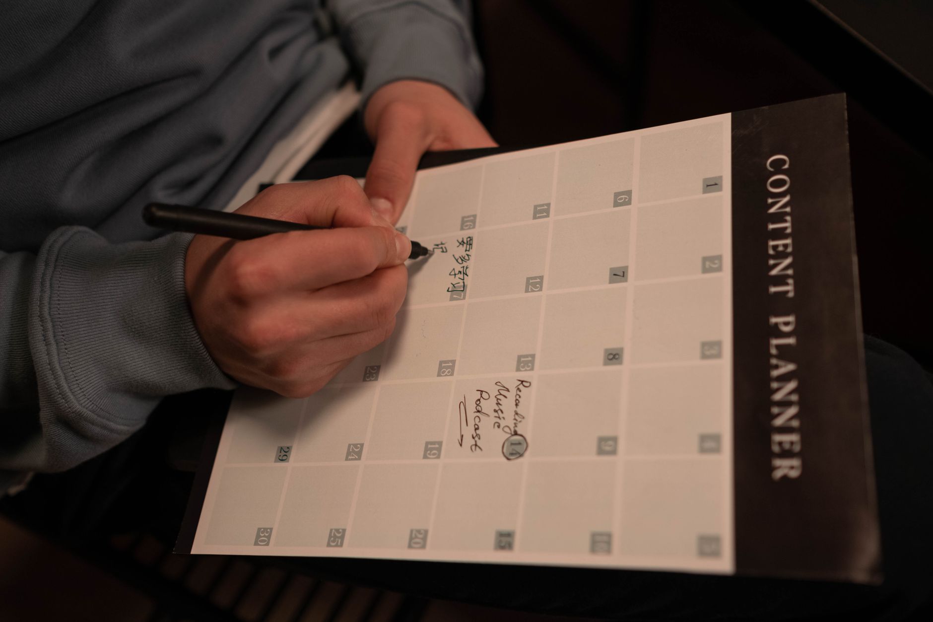 Calendar view in Foco showing tasks from multiple projects
