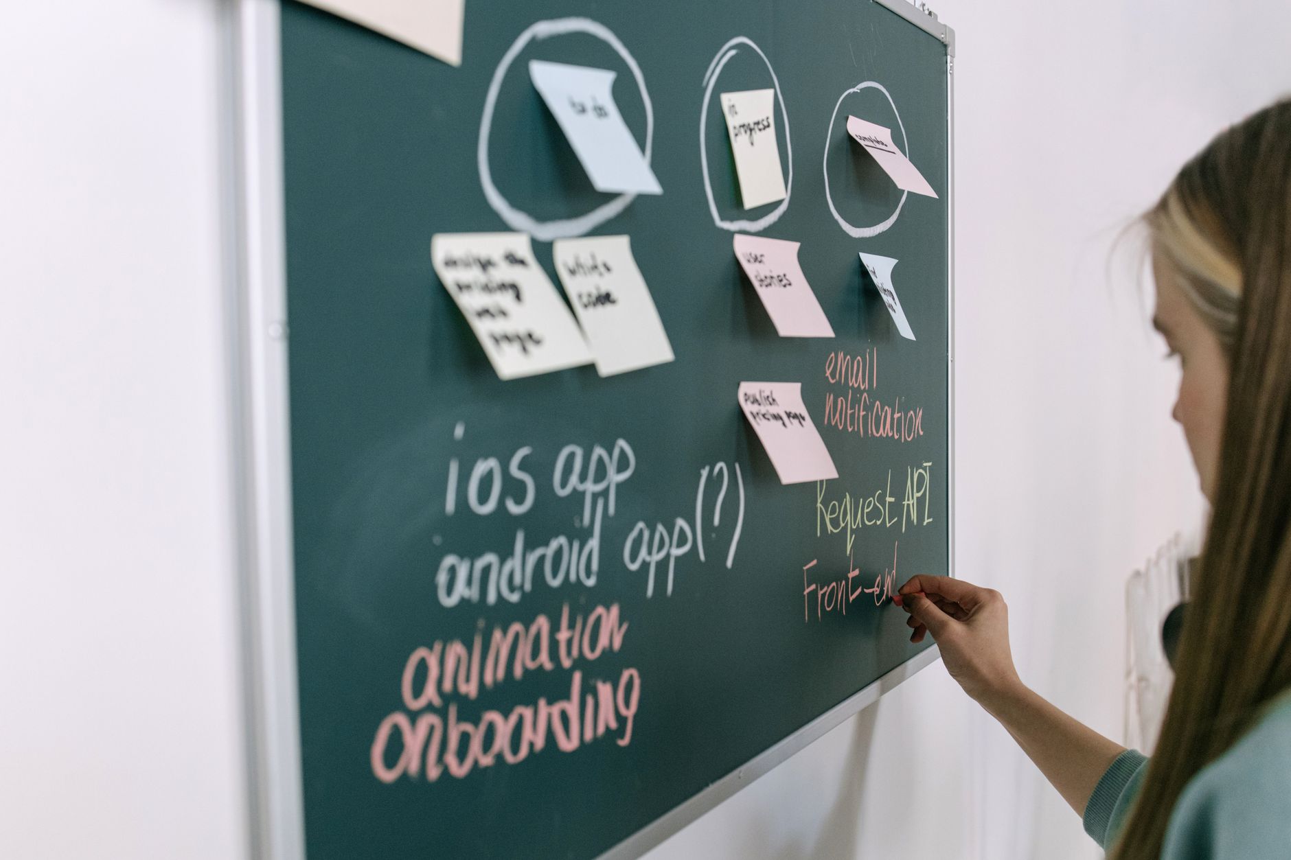 Foco app Kanban board displaying tasks from multiple projects with colors