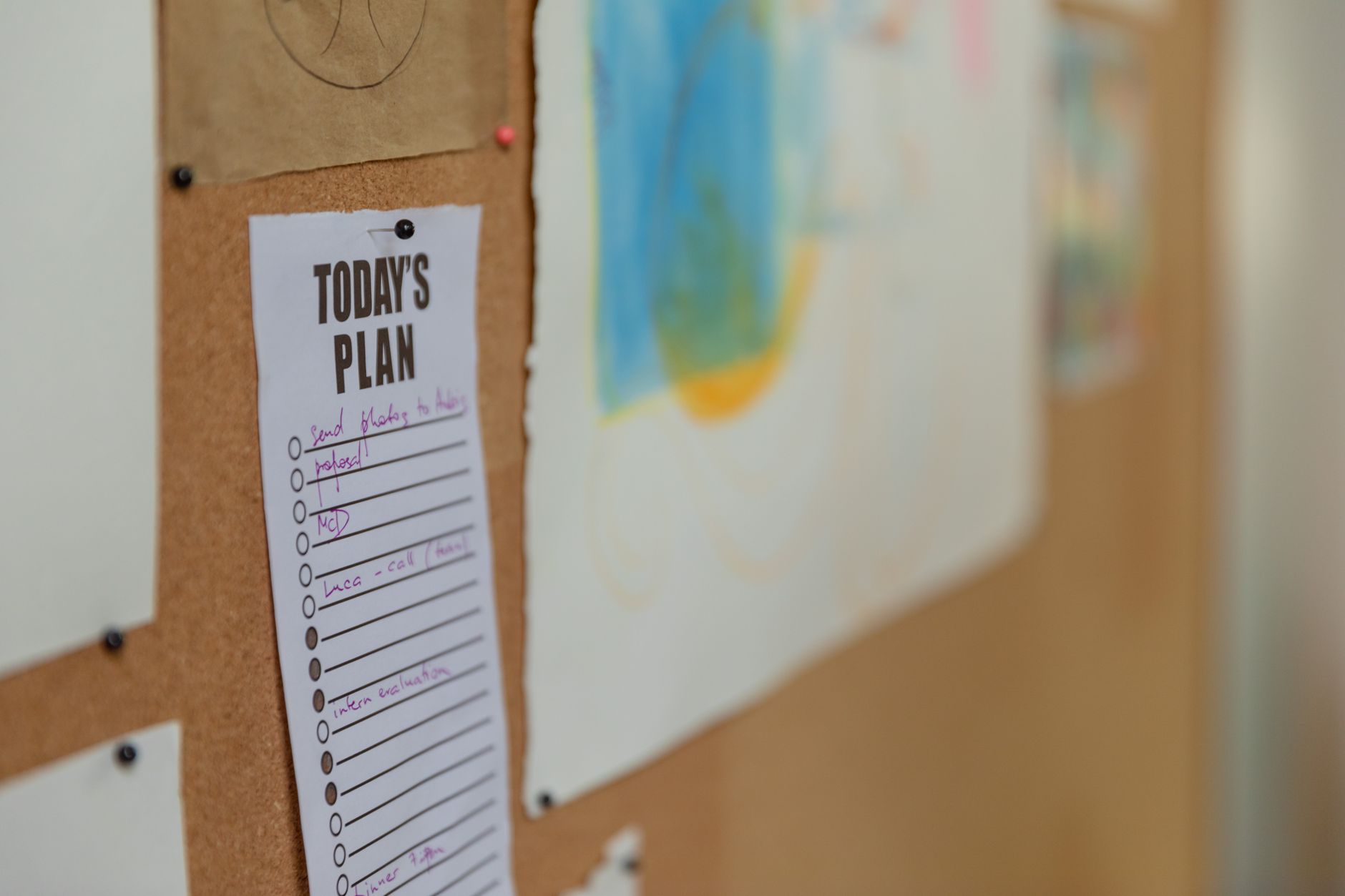 Kanban board in Foco displaying tasks from multiple projects with different colors