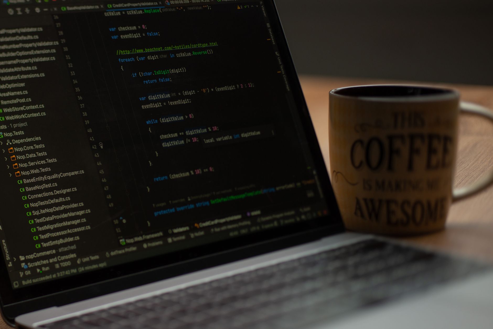 Developer coding during a deep focus morning block