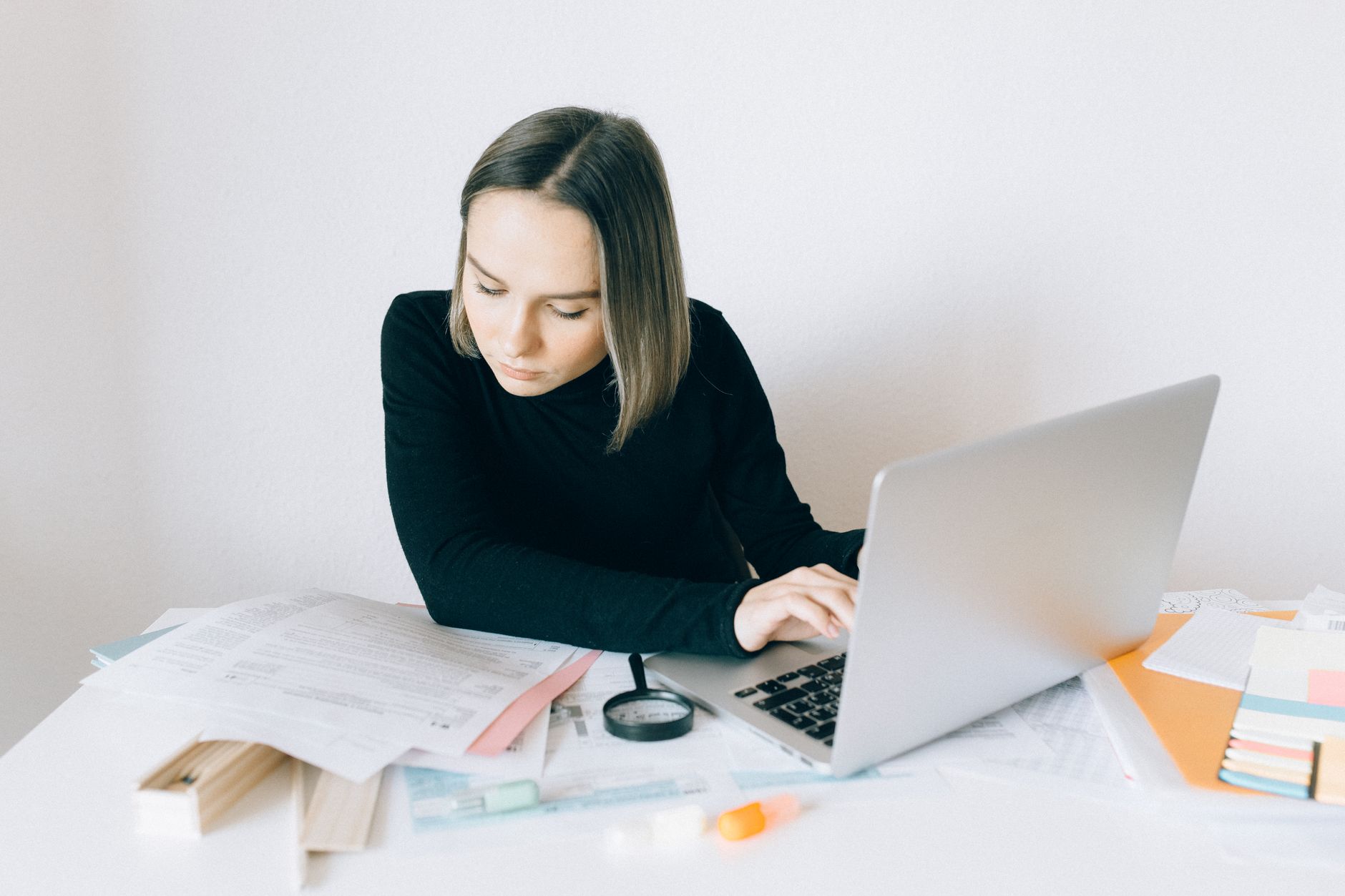 Freelancer organizing tasks from multiple projects on a tablet